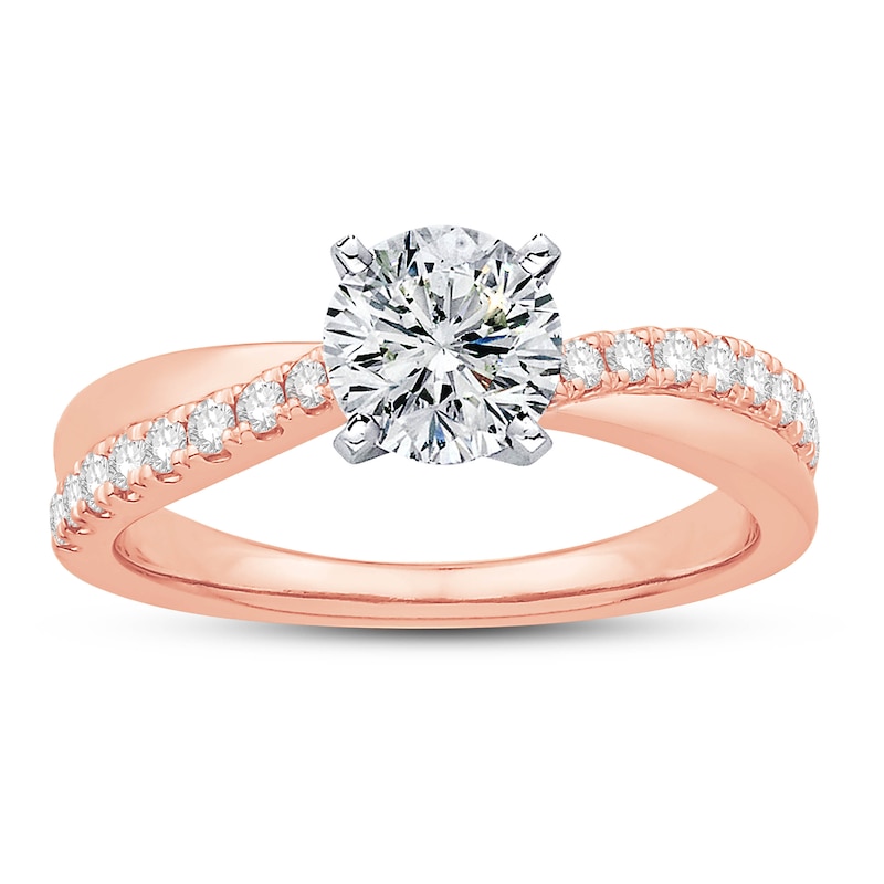 Main Image 3 of Previously Owned Colorless Diamond Engagement Ring Setting 1/4 ct tw Round 14K Rose Gold