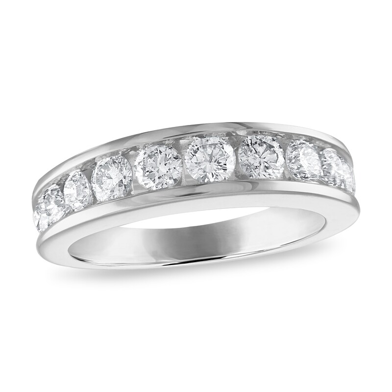 Main Image 1 of Previously Owned Diamond Wedding Band 1-1/5 ct tw Round 14K White Gold