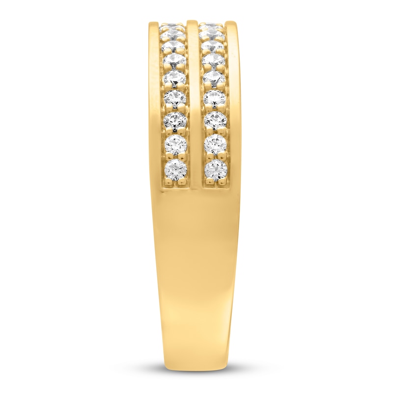 Main Image 3 of Previously Owned Vera Wang WISH Men's Ring 3/4 carat tw Diamonds 14K Yellow Gold