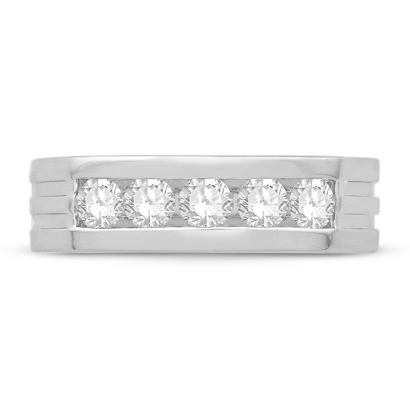 Main Image 2 of Previously Owned Men's Diamond Wedding Band 1 ct tw Round 14K White Gold