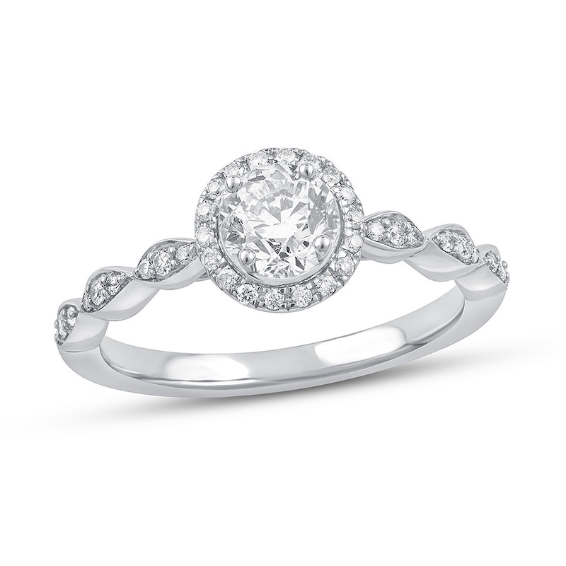 Main Image 1 of Previously Owned Diamond Promise Ring 1/2 ct tw Round 10K White Gold