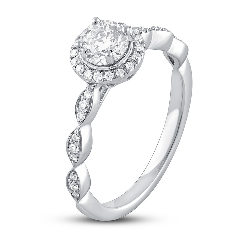 Main Image 2 of Previously Owned Diamond Promise Ring 1/2 ct tw Round 10K White Gold