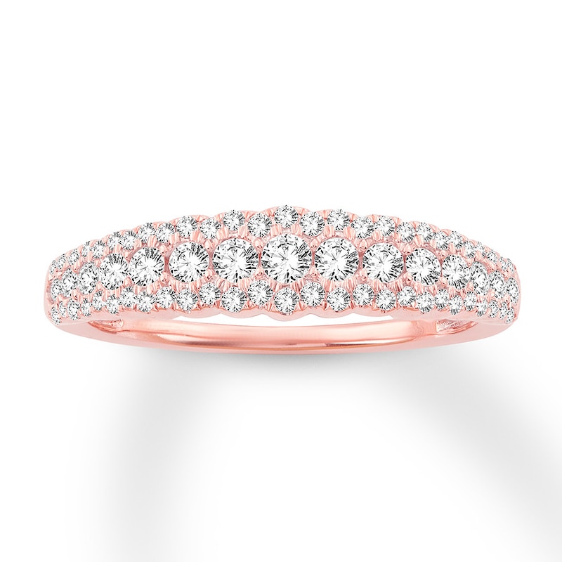 Main Image 1 of Previously Owned Diamond Anniversary Ring 1/2 carat tw Round 14K Rose Gold