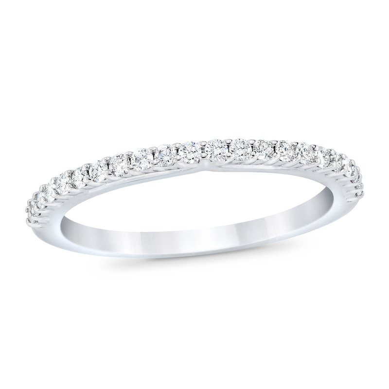 Main Image 1 of Previously Owned Royal Asscher Nura Diamond Wedding Band 1/4 ct tw Round 14K White Gold