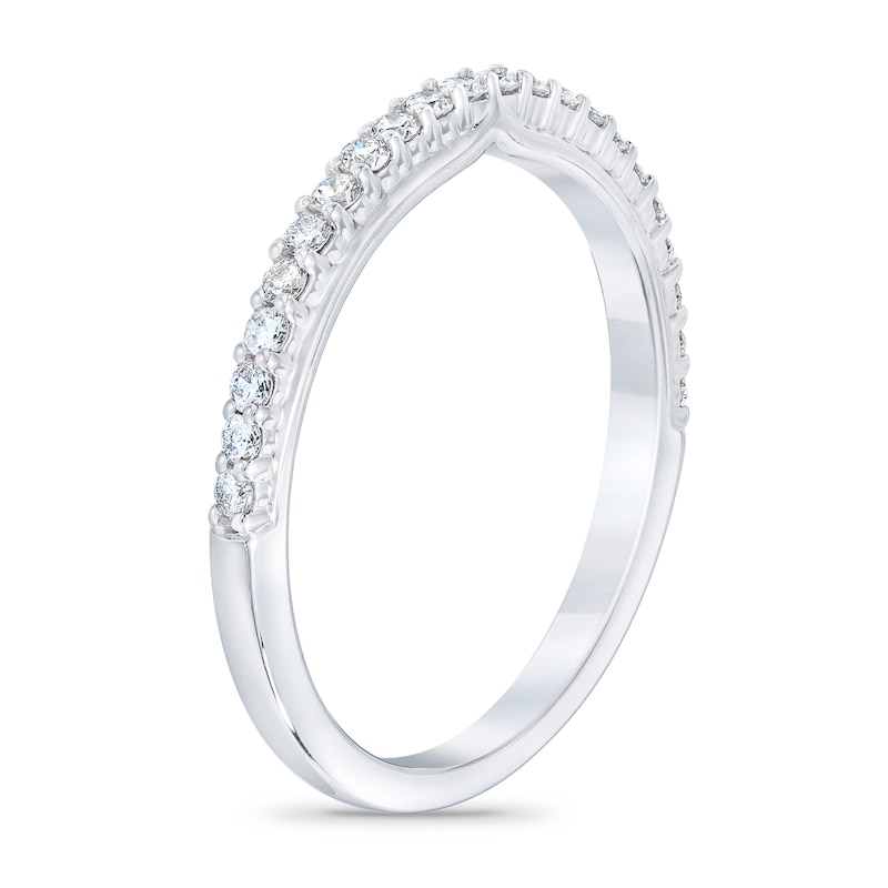 Main Image 2 of Previously Owned Royal Asscher Nura Diamond Wedding Band 1/4 ct tw Round 14K White Gold