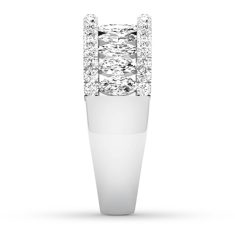 Main Image 3 of Previously Owned Marquise/Round Diamond Anniversary Band 1-1/2 ct tw 14K White Gold