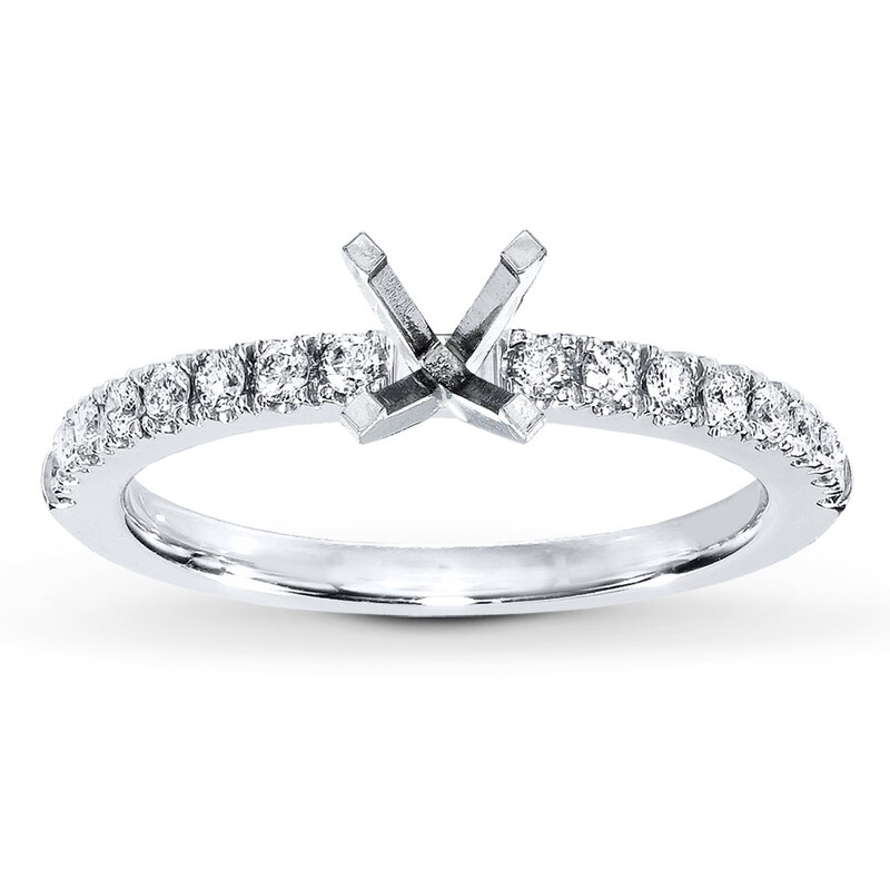 Main Image 1 of Previously Owned Diamond Ring Setting 1/5 ct tw Round-cut 14K White Gold