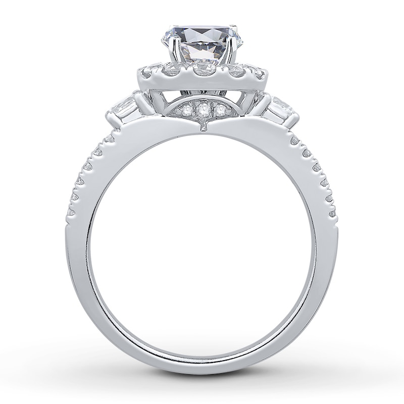 Main Image 2 of Previously Owned Colorless Diamond Ring Setting 7/8 ct tw Round 14K White Gold