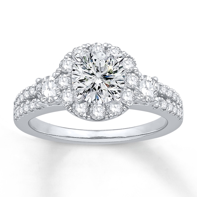 Main Image 3 of Previously Owned Colorless Diamond Ring Setting 7/8 ct tw Round 14K White Gold
