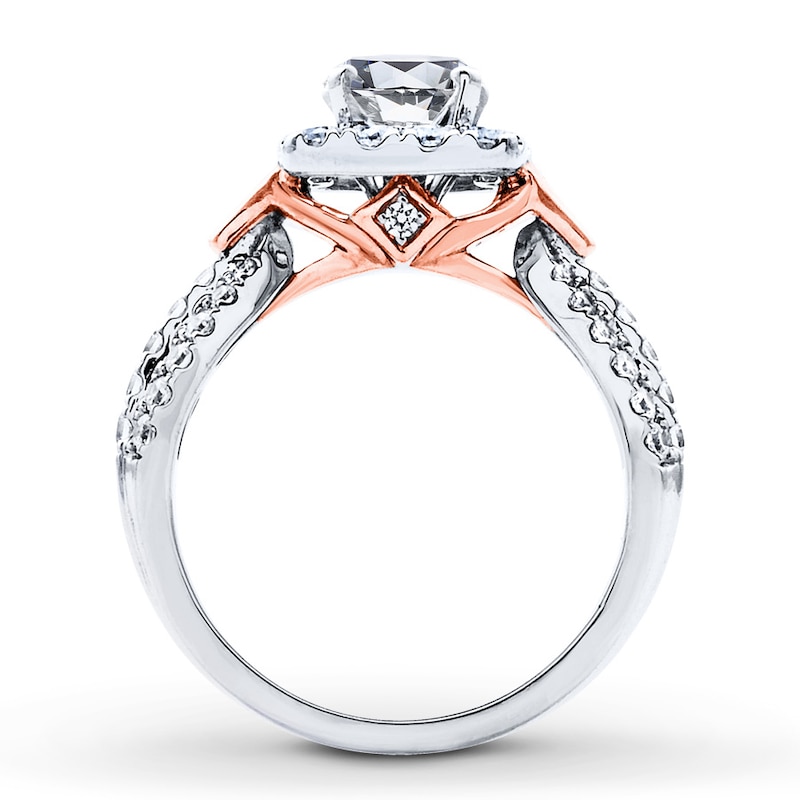 Main Image 2 of Previously Owned Diamond Ring Setting 7/8 ct tw Round-cut 14K Two-Tone Gold
