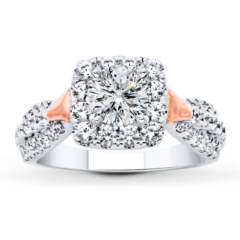 Main Image 3 of Previously Owned Diamond Ring Setting 7/8 ct tw Round-cut 14K Two-Tone Gold