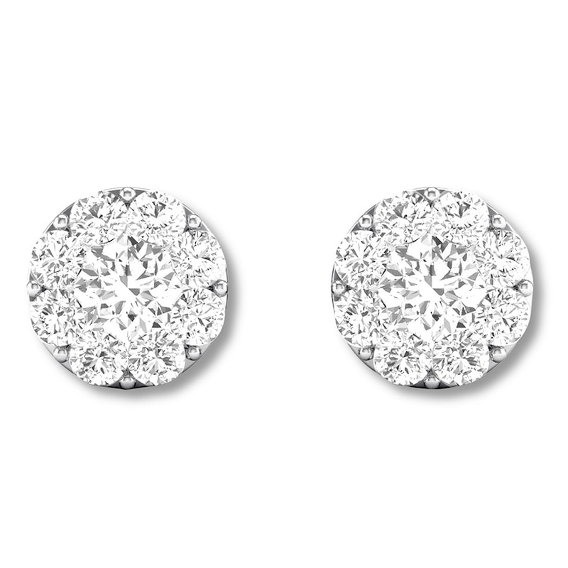 Main Image 3 of Previously Owned Diamond Earrings 1-1/2 ct tw Round 14K White Gold