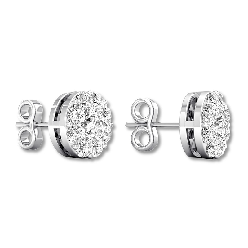 Main Image 4 of Previously Owned Diamond Earrings 1-1/2 ct tw Round 14K White Gold