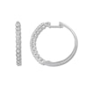 Thumbnail Image 1 of Previously Owned Diamond Hoop Earrings 1 ct tw Round 10K White Gold