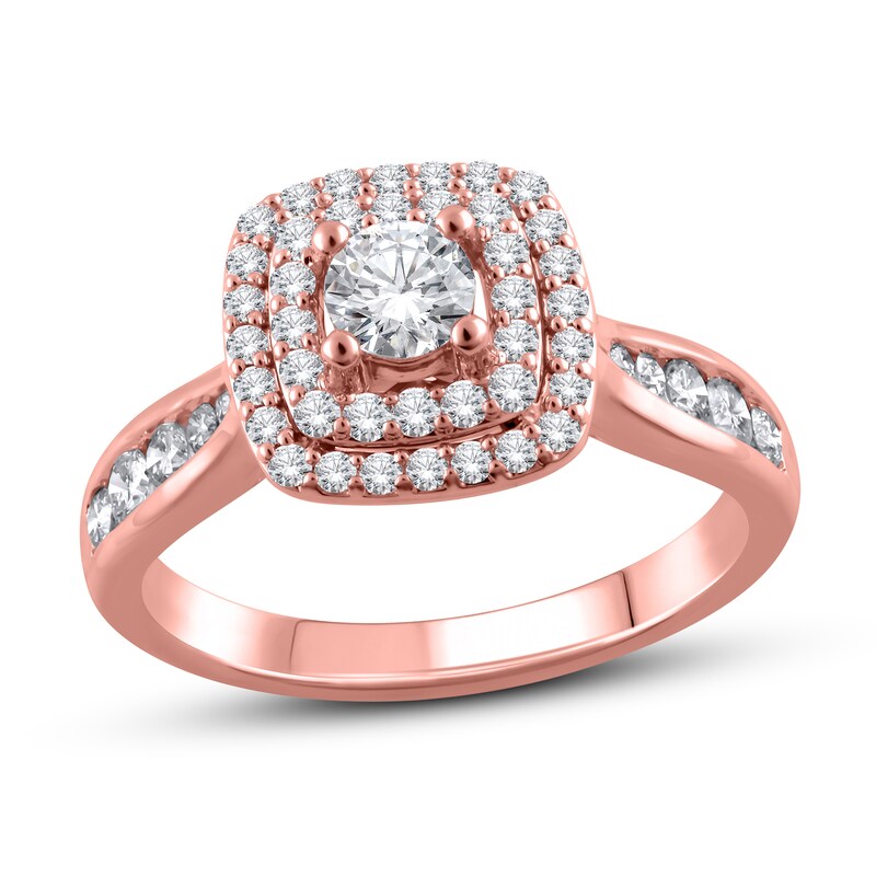Main Image 1 of Previously Owned Diamond Engagement Ring 7/8 ct tw Round 14K Rose Gold