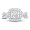 Thumbnail Image 3 of Previously Owned Diamond Engagement Ring 1-1/3 ct tw Round/Princess 14K White Gold