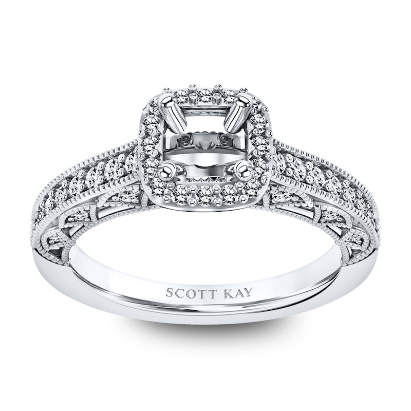 Previously Owned Scott Kay Bridal Setting 1/2 ct tw Diamonds 14K White Gold