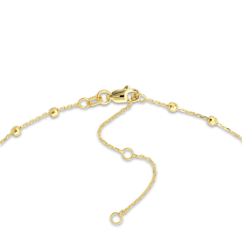 Main Image 2 of Beaded Lariat Necklace 14K Yellow Gold 13" Adj.