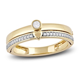 Diamond Promise Ring 1/8 ct tw Round 14K Yellow Gold