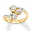 Thumbnail Image 1 of Previously Owned Round, Pear-shaped & Emerald-cut Diamond Ring 3/4 carat tw 14K Gold