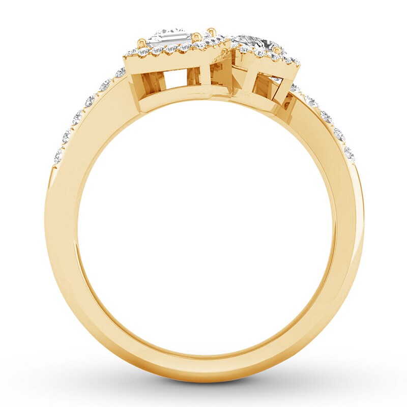 Main Image 2 of Previously Owned Round, Pear-shaped & Emerald-cut Diamond Ring 3/4 carat tw 14K Gold