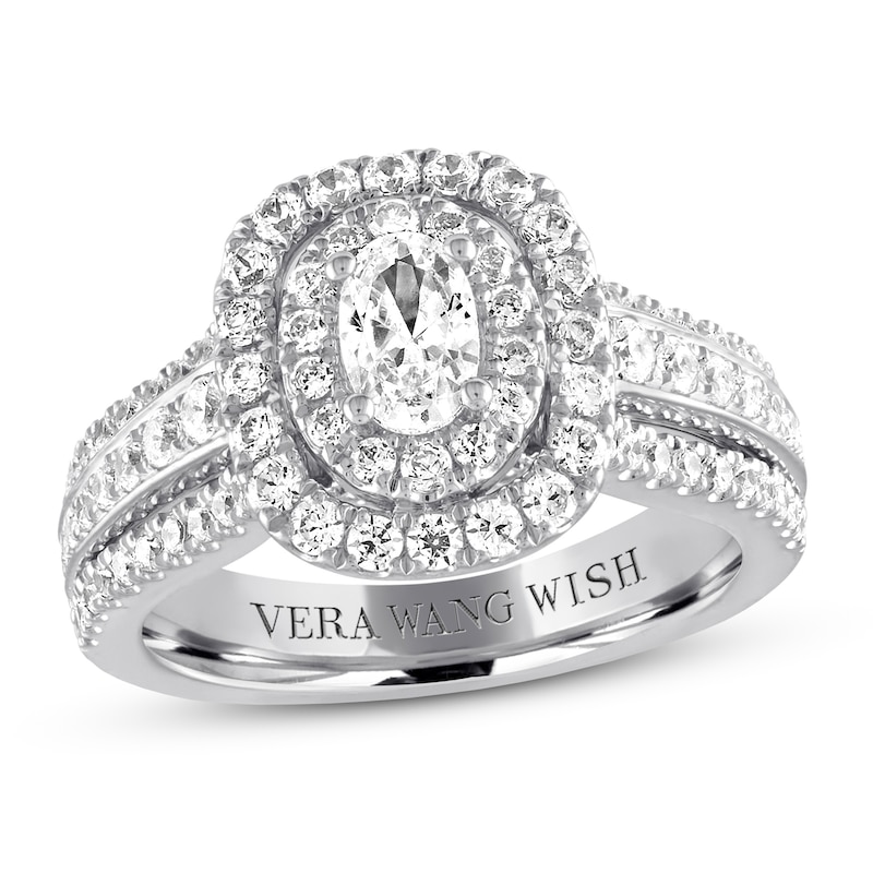 Previously Owned Vera Wang WISH Oval Diamond Ring 1-3/8 ct tw 14K White Gold