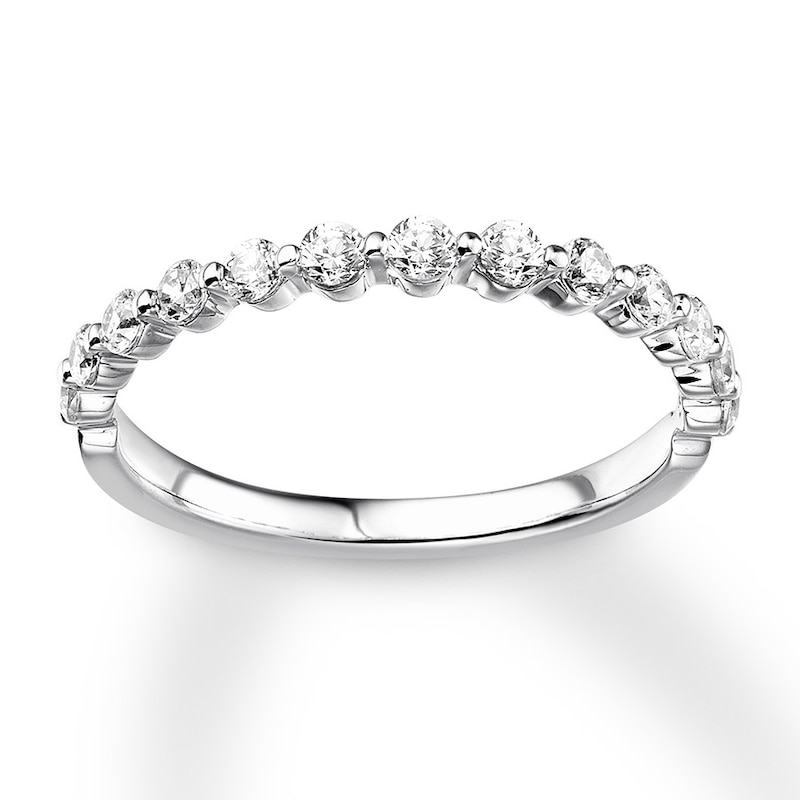 Main Image 1 of Previously Owned Diamond Wedding Band 1/2 carat tw Round 14K White Gold