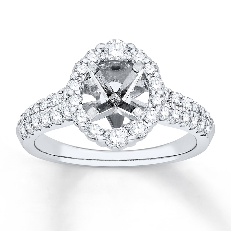 Main Image 1 of Previously Owned Diamond Engagement Ring Setting 7/8 ct tw Round 14K White Gold