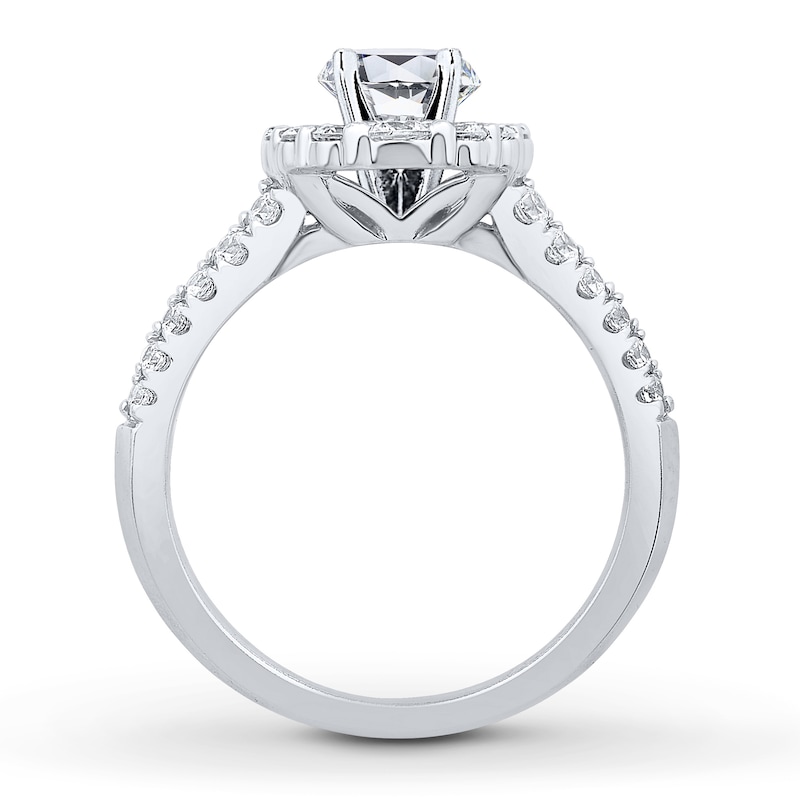 Main Image 2 of Previously Owned Diamond Engagement Ring Setting 7/8 ct tw Round 14K White Gold