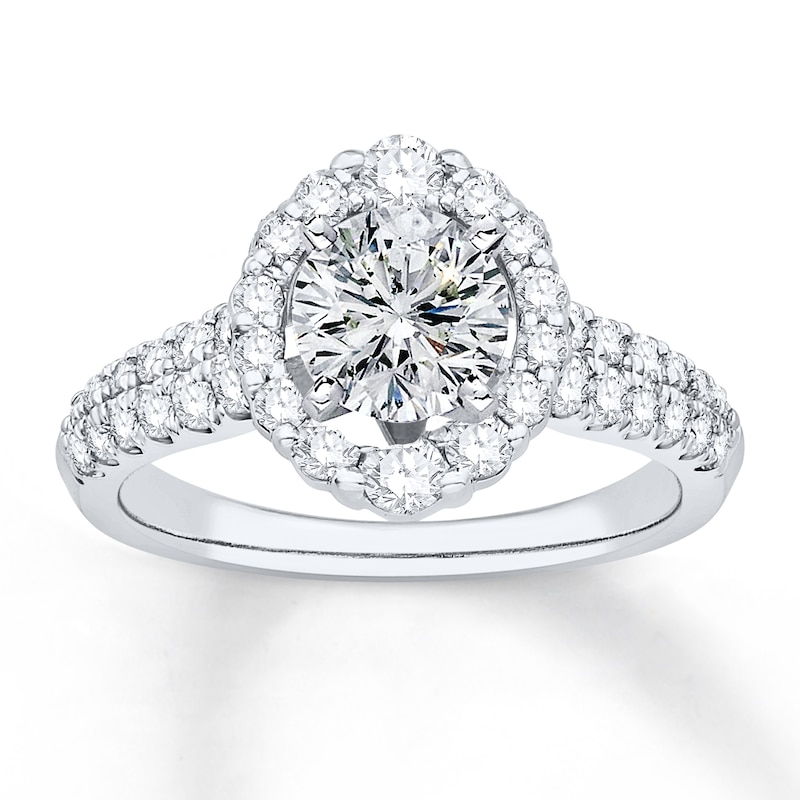 Main Image 3 of Previously Owned Diamond Engagement Ring Setting 7/8 ct tw Round 14K White Gold