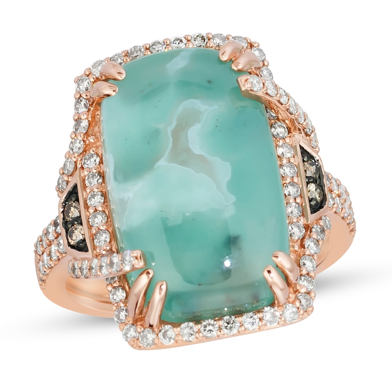 Main Image 1 of Previously Owned Le Vian Natural Aquaprase Ring 5/8 ct tw Diamonds 14K Strawberry Gold