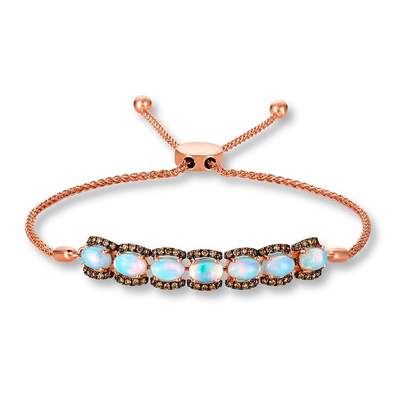 Main Image 1 of Previously Owned Le Vian Opal Bolo Bracelet 3/8 cttw Diamonds 14K Strawberry Gold