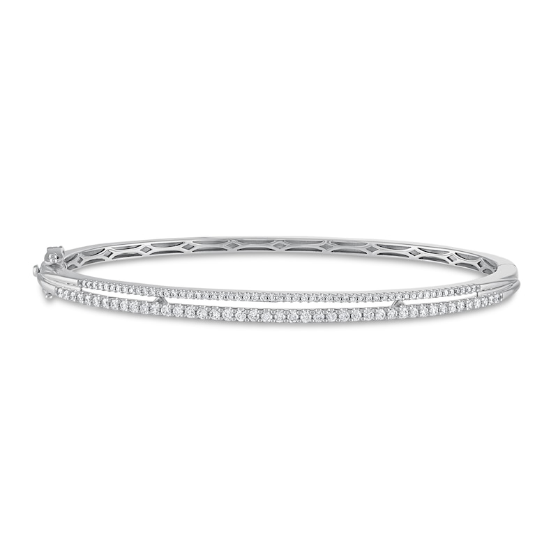 Main Image 1 of Previously Owned Diamond Bangle 3/4 ct tw Round 10K White Gold