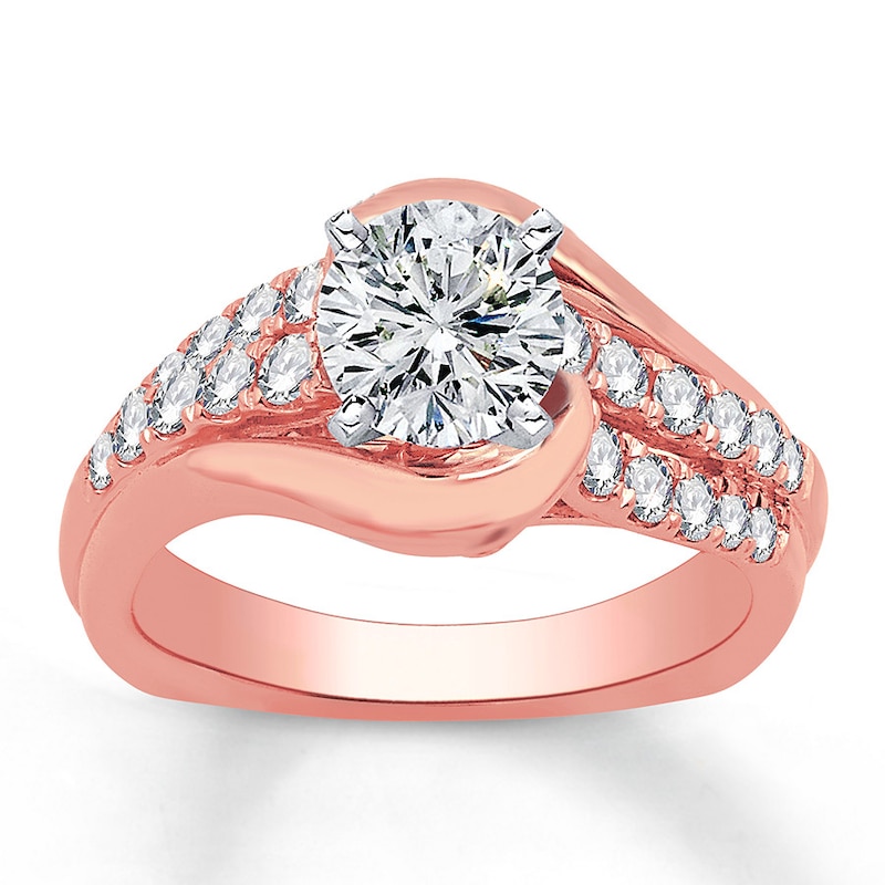 Main Image 3 of Previously Owned Diamond Ring Setting 5/8 ct tw Round 18K Rose Gold