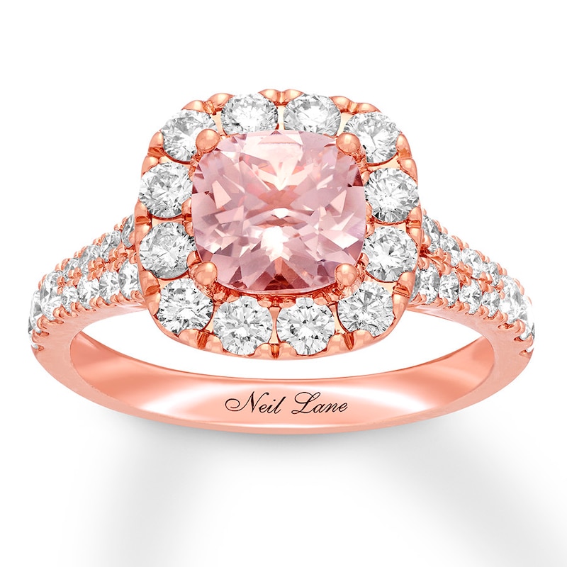 Main Image 1 of Previously Owned Neil Lane Morganite Ring 1-1/4 ct tw Diamonds 14K Rose Gold