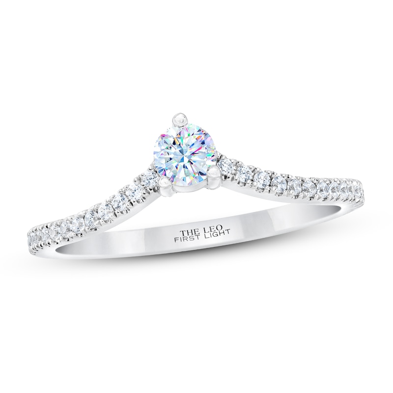 Main Image 1 of Previously Owned THE LEO First Light Diamond Ring 1/3 ct tw 14K White Gold