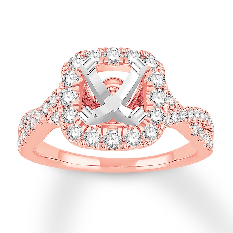 Main Image 1 of Previously Owned Diamond Ring Setting 3/4 carat tw Round 14K Rose Gold