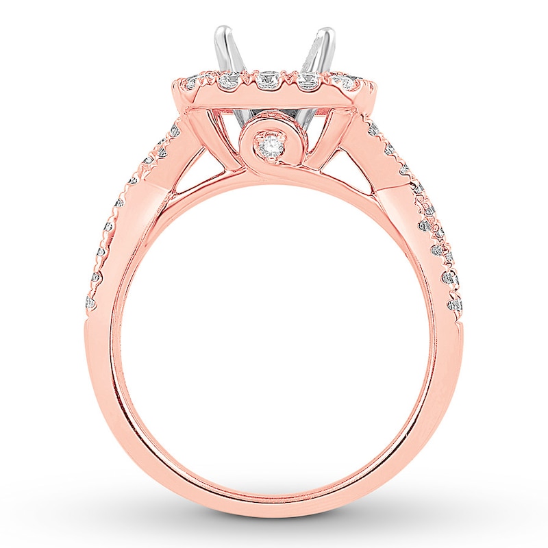 Main Image 2 of Previously Owned Diamond Ring Setting 3/4 carat tw Round 14K Rose Gold