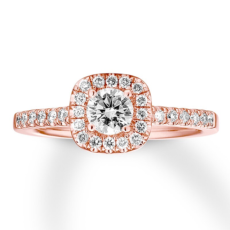 Main Image 1 of Previously Owned Diamond Engagement Ring 3/8 ct tw Round-cut 14K Rose Gold