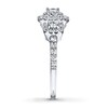 Thumbnail Image 3 of Previously Owned Diamond 3-Stone Ring 7/8 ct tw Princess/Round 14K White Gold