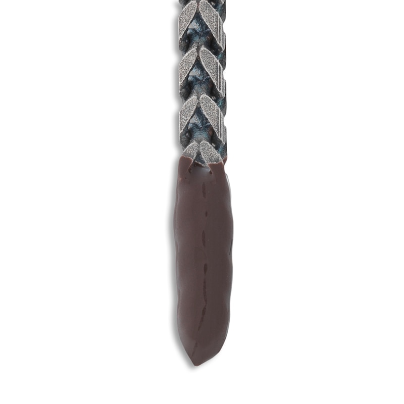 Marco Dal Maso Men's Short Earring Brown Enamel Sterling Silver