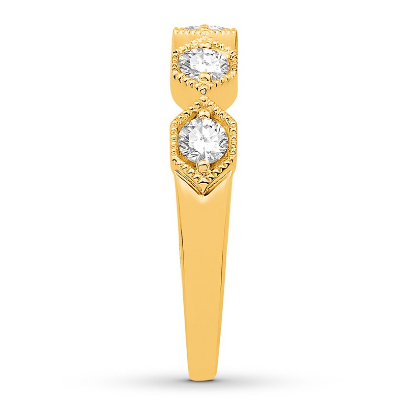 Main Image 3 of Previously Owned Diamond Anniversary Ring 1/2 ct tw Round-cut 10K Yellow Gold