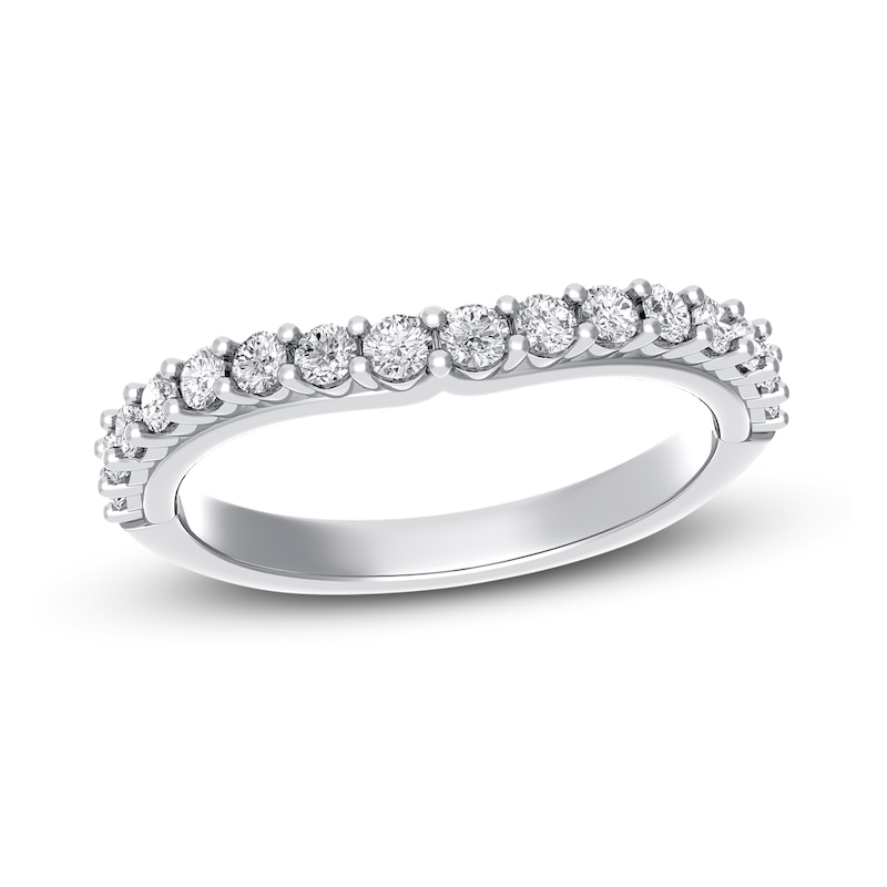 Main Image 1 of Previously Owned Royal Asscher Helena Diamond Wedding Band 1/2 ct tw Round 14K White Gold