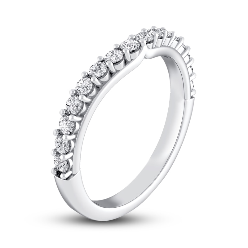 Main Image 2 of Previously Owned Royal Asscher Helena Diamond Wedding Band 1/2 ct tw Round 14K White Gold