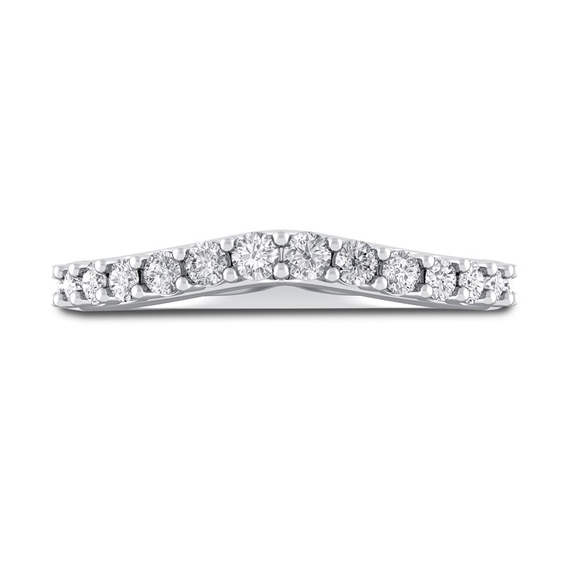Main Image 3 of Previously Owned Royal Asscher Helena Diamond Wedding Band 1/2 ct tw Round 14K White Gold