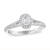 Thumbnail Image 1 of Previously Owned Vera Wang WISH Diamond Engagement Ring 5/8 ct tw Oval/Round 14K White Gold