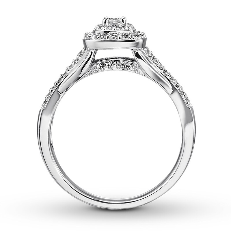 Main Image 2 of Previously Owned Diamond Promise Ring 1/2 carat tw Round 10K White Gold