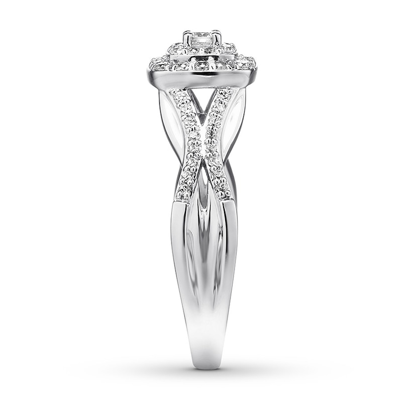 Main Image 3 of Previously Owned Diamond Promise Ring 1/2 carat tw Round 10K White Gold