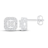Previously Owned Diamond Earrings 1/4 ct tw Princess/Round 10K White Gold