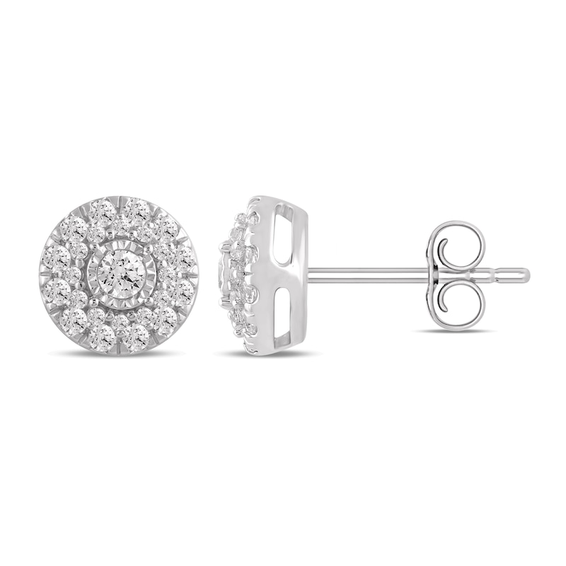 Previously Owned Diamond Stud Earrings / ct tw Round 10K White Gold